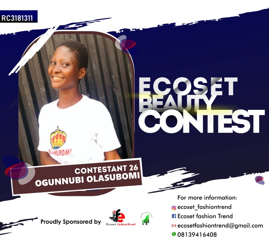 Vote OGUNNUBI OLASUBOMI in ECOSET BEAUTY CONTEST NIGERIA Voting Contest @ Fetem.com.ng