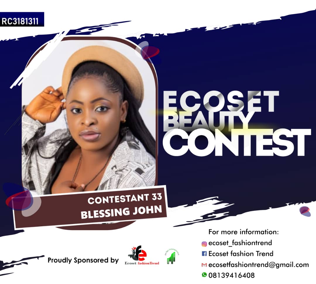 Vote BLESSING JOHN in ECOSET BEAUTY CONTEST NIGERIA Voting Contest @ Fetem.com.ng