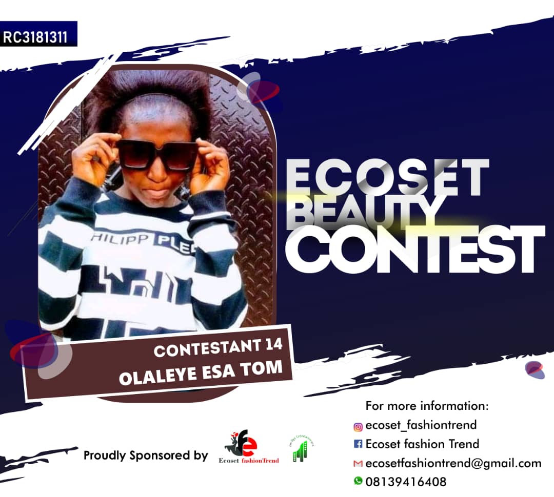 Vote OLALEYE ESA TOM I in ECOSET BEAUTY CONTEST NIGERIA Voting Contest @ Fetem.com.ng