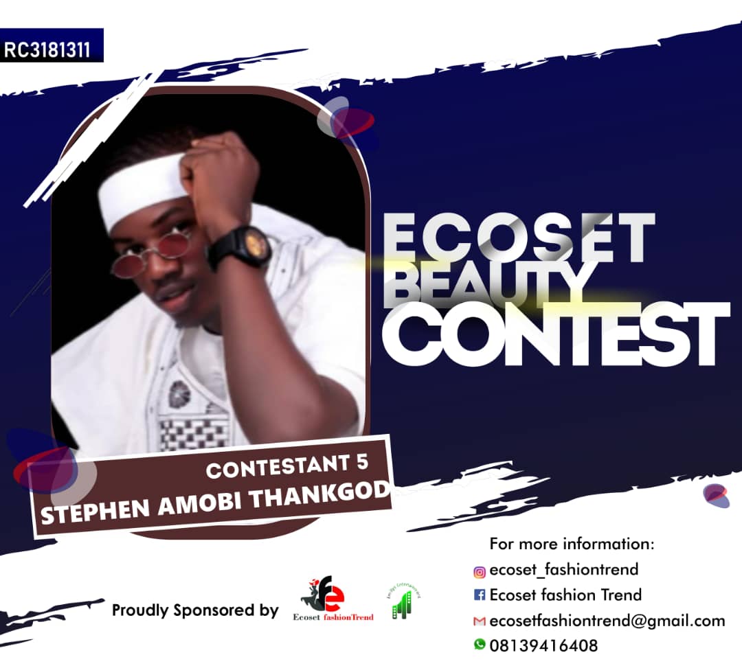 Vote STEVEN	AMOBI THANKGOD in ECOSET BEAUTY CONTEST NIGERIA Voting Contest @ Fetem.com.ng