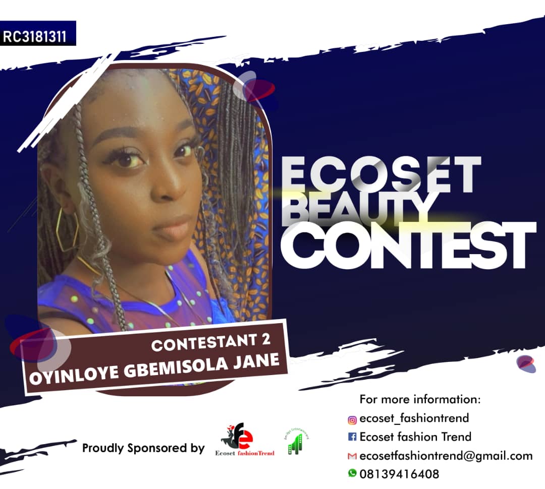 Vote OYINLOYE GBEMISOLA	JANE in ECOSET BEAUTY CONTEST NIGERIA Voting Contest @ Fetem.com.ng