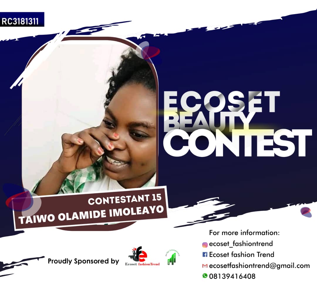 Vote TAIWO	OLAMIDE IMOLEAYO in ECOSET BEAUTY CONTEST NIGERIA Voting Contest @ Fetem.com.ng