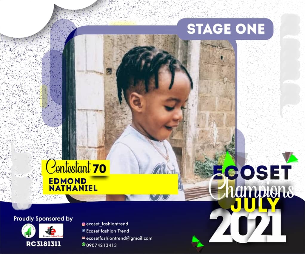 Vote EDMOND NATHANIEL in ECOSET CHAMPION KIDS OF JULY Voting Contest @ Fetem.com.ng