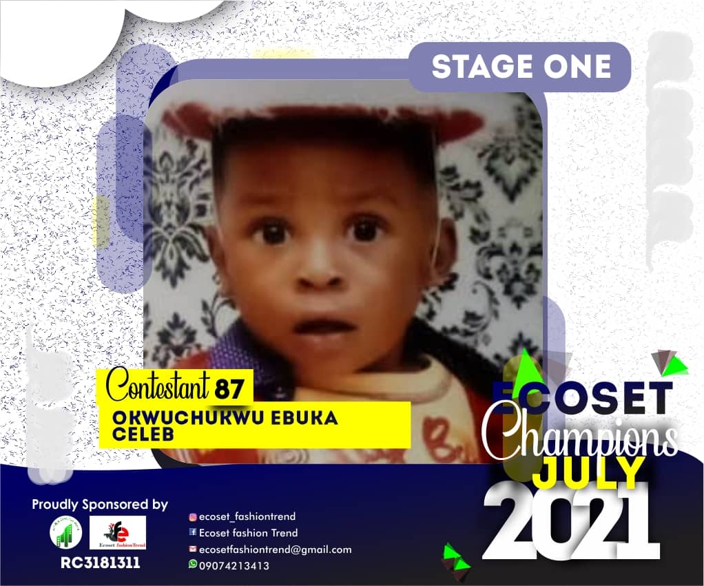Vote OKWUCHUKWU	EBUKA CELEB in ECOSET CHAMPION KIDS OF JULY Voting Contest @ Fetem.com.ng