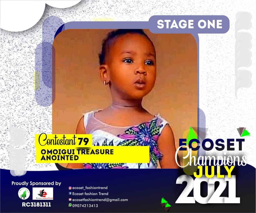 Vote OMOIGUI	TREASURE ANOINTED in ECOSET CHAMPION KIDS OF JULY Voting Contest @ Fetem.com.ng