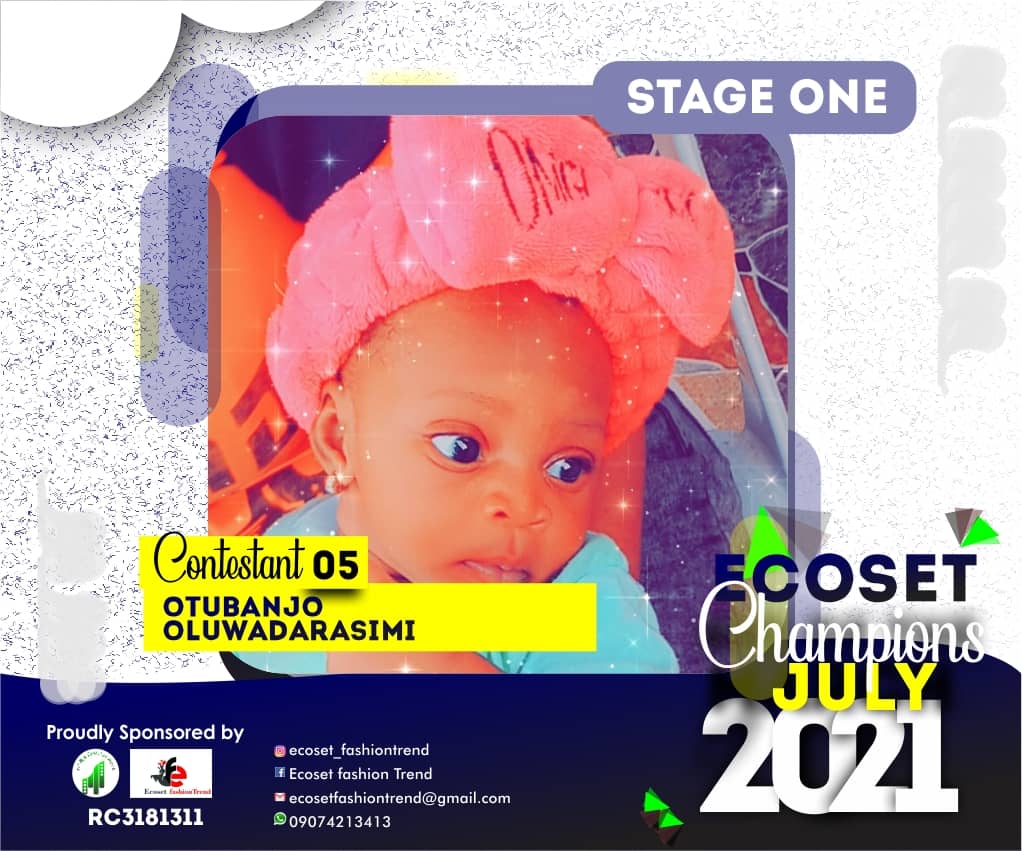 Vote OTUBANJO OLUWADARASIMI in ECOSET CHAMPION KIDS OF JULY Voting Contest @ Fetem.com.ng