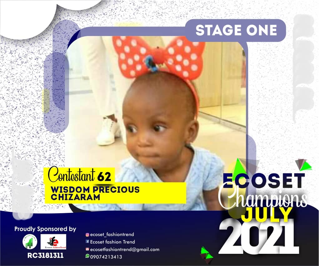 Vote WISDOM	PRECIOUS CHIZARAM in ECOSET CHAMPION KIDS OF JULY Voting Contest @ Fetem.com.ng