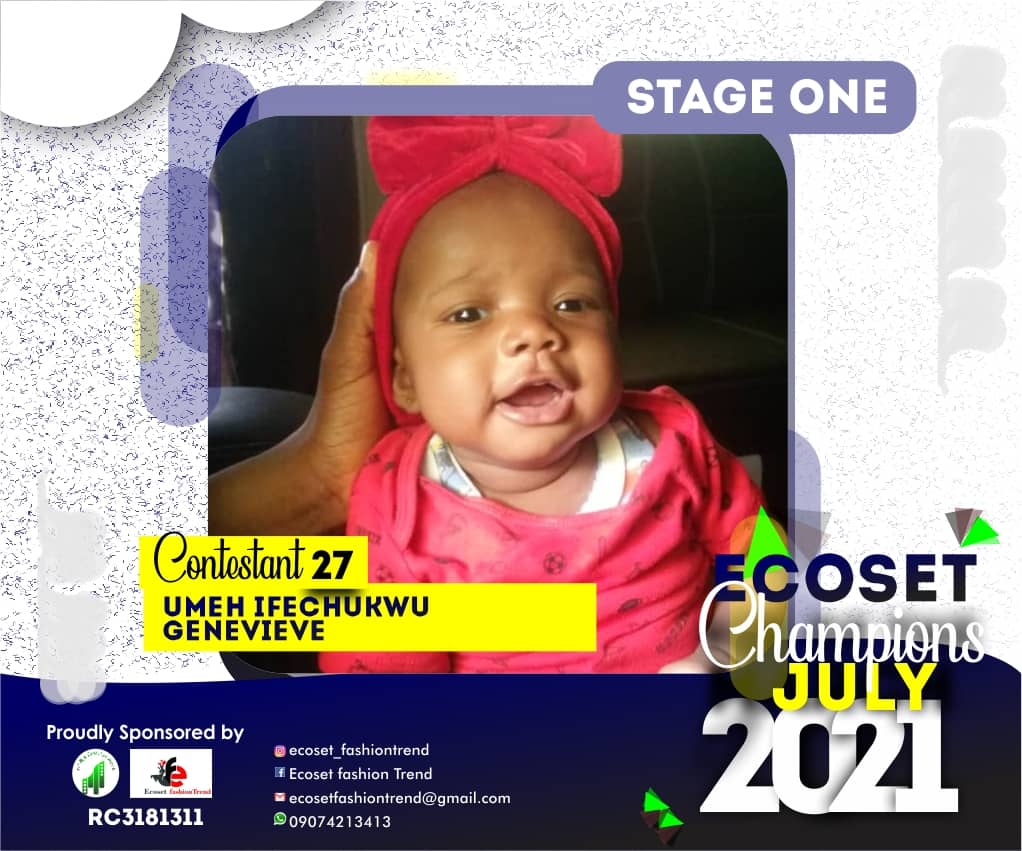 Vote UMEH	IFECHUKWU GENEVIEVE in ECOSET CHAMPION KIDS OF JULY Voting Contest @ Fetem.com.ng