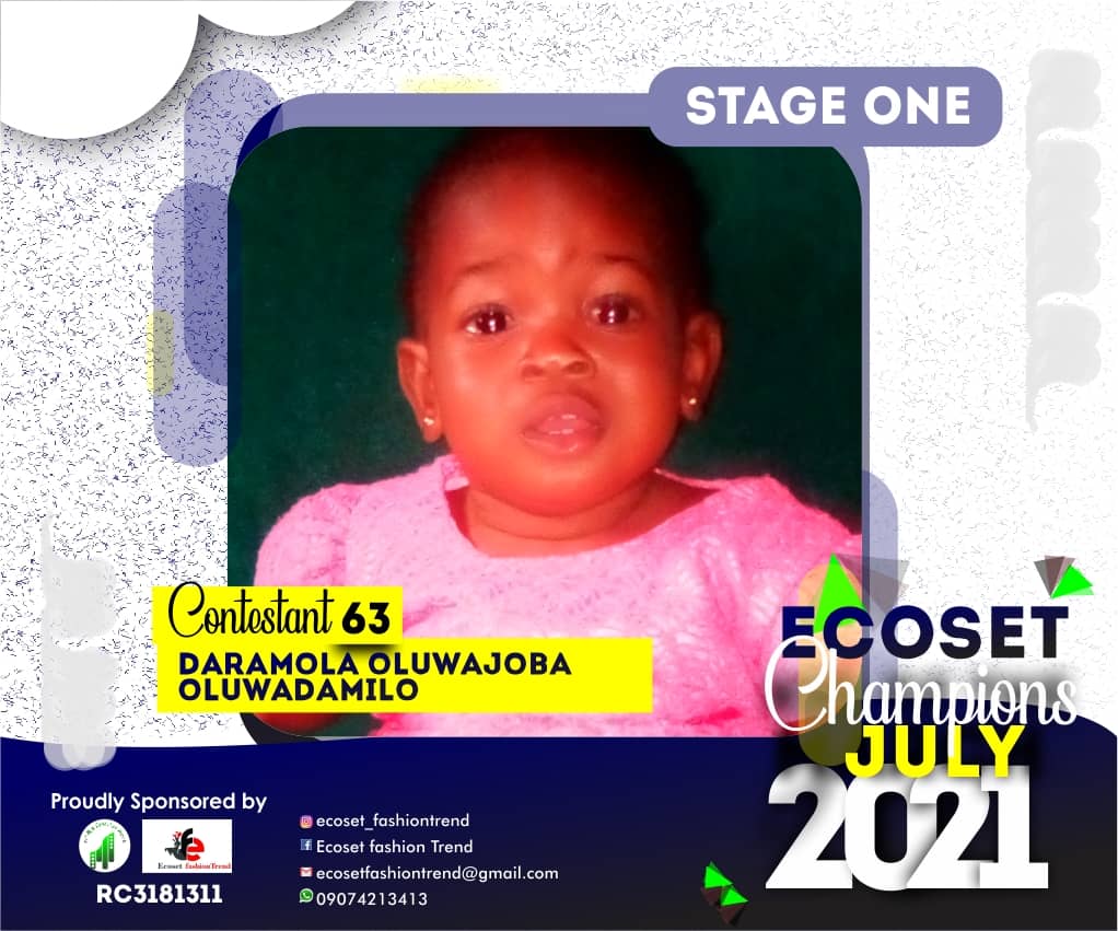 Vote DARAMOLA	OLUWAJOBA OLUWADAMILO in ECOSET CHAMPION KIDS OF JULY Voting Contest @ Fetem.com.ng