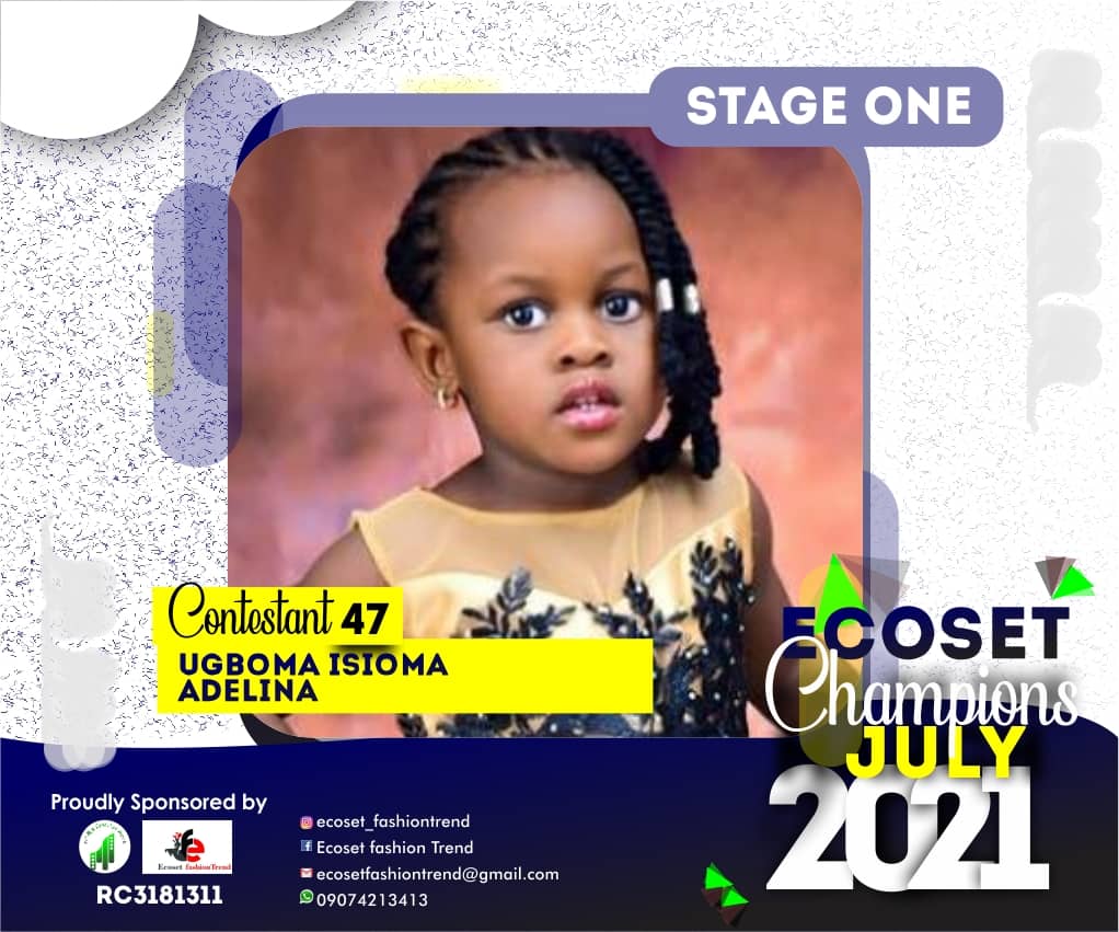Vote UGBOMA	ISIOMA ADELINA in ECOSET CHAMPION KIDS OF JULY Voting Contest @ Fetem.com.ng