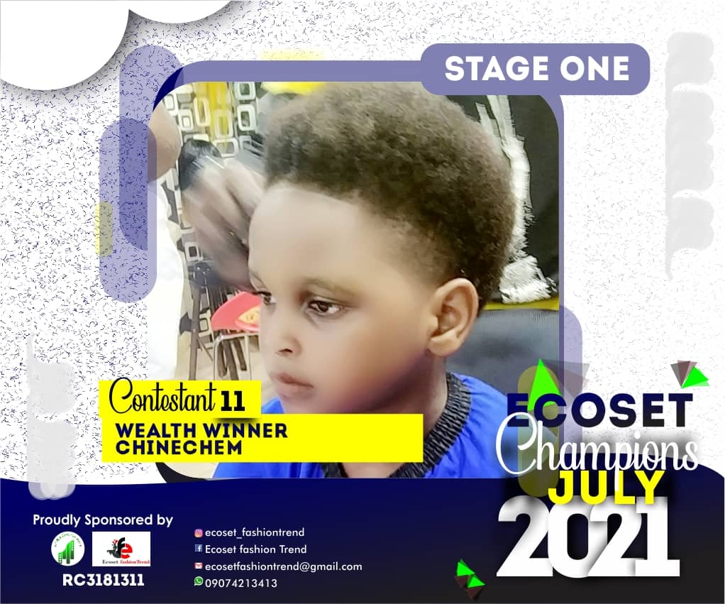 Vote WEALTH	WINNER CHINECHEM in ECOSET CHAMPION KIDS OF JULY Voting Contest @ Fetem.com.ng