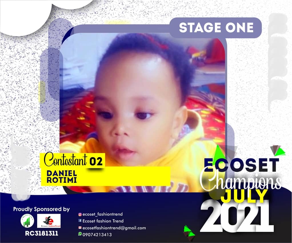 Vote DANIEL ROTIMI in ECOSET CHAMPION KIDS OF JULY Voting Contest @ Fetem.com.ng