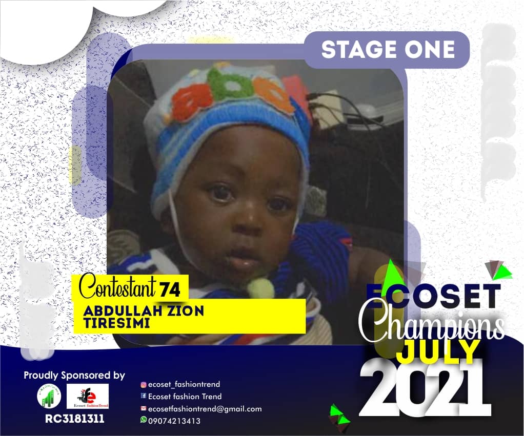 Vote ABDULLAH	ZION TIRESIMI in ECOSET CHAMPION KIDS OF JULY Voting Contest @ Fetem.com.ng
