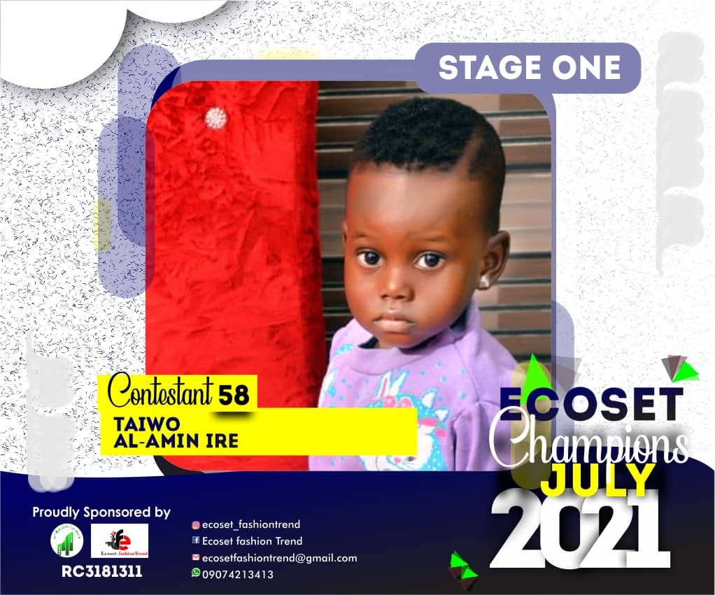 Vote TAIWO AL-AMIN IRE in ECOSET CHAMPION KIDS OF JULY Voting Contest @ Fetem.com.ng