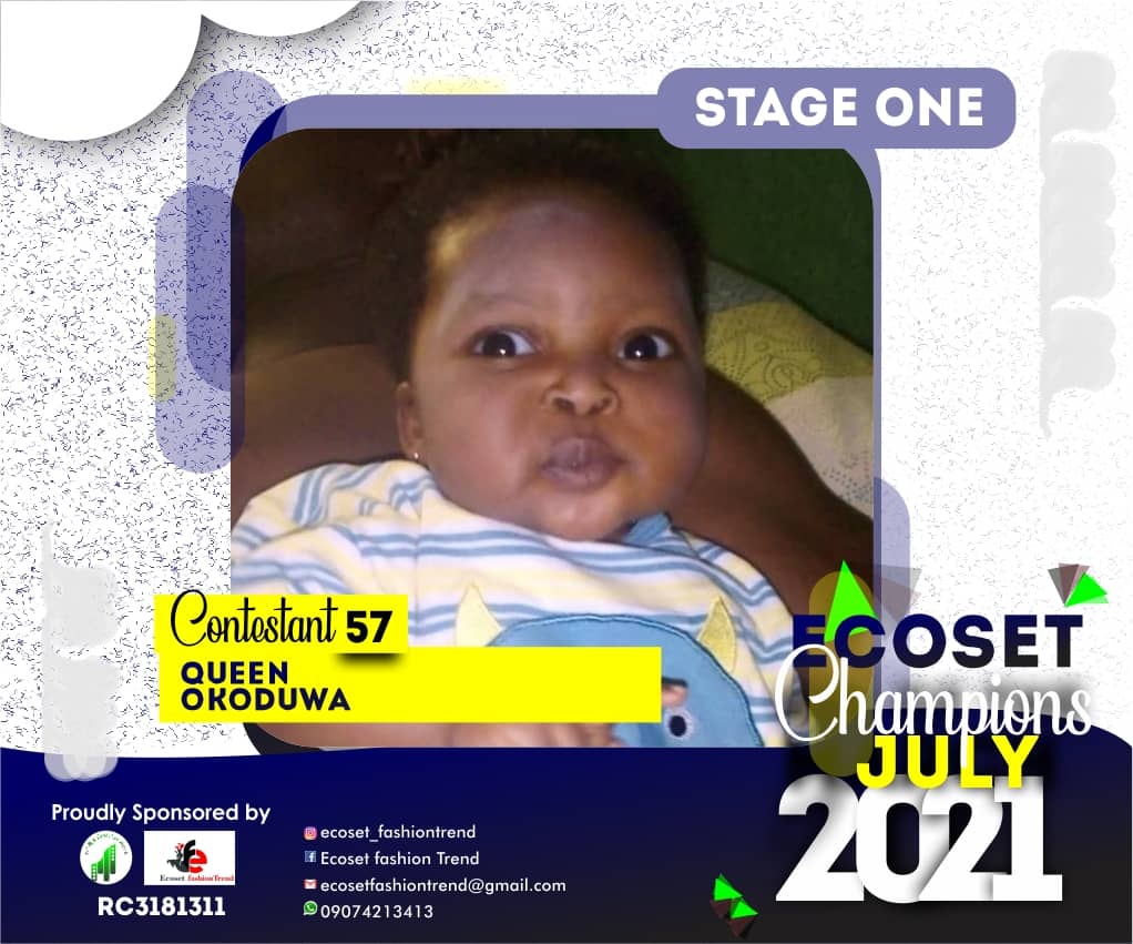 Vote QUEEN OKODUWA in ECOSET CHAMPION KIDS OF JULY Voting Contest @ Fetem.com.ng