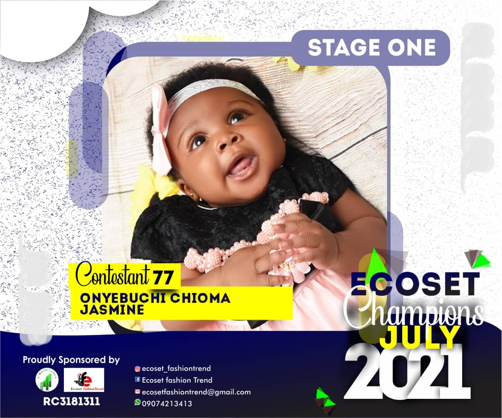 Vote ONYEBUCHI	CHIOMA JASMINE in ECOSET CHAMPION KIDS OF JULY Voting Contest @ Fetem.com.ng