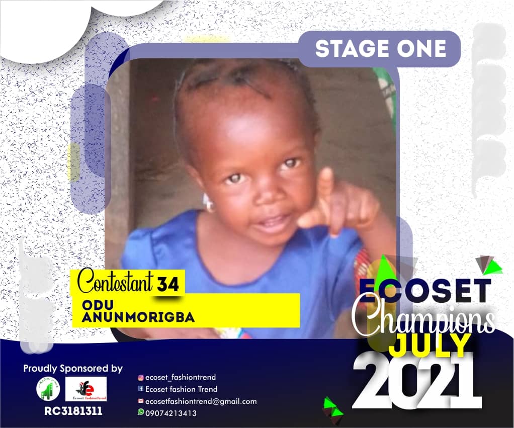 Vote ODU ANUNMORIGBA in ECOSET CHAMPION KIDS OF JULY Voting Contest @ Fetem.com.ng