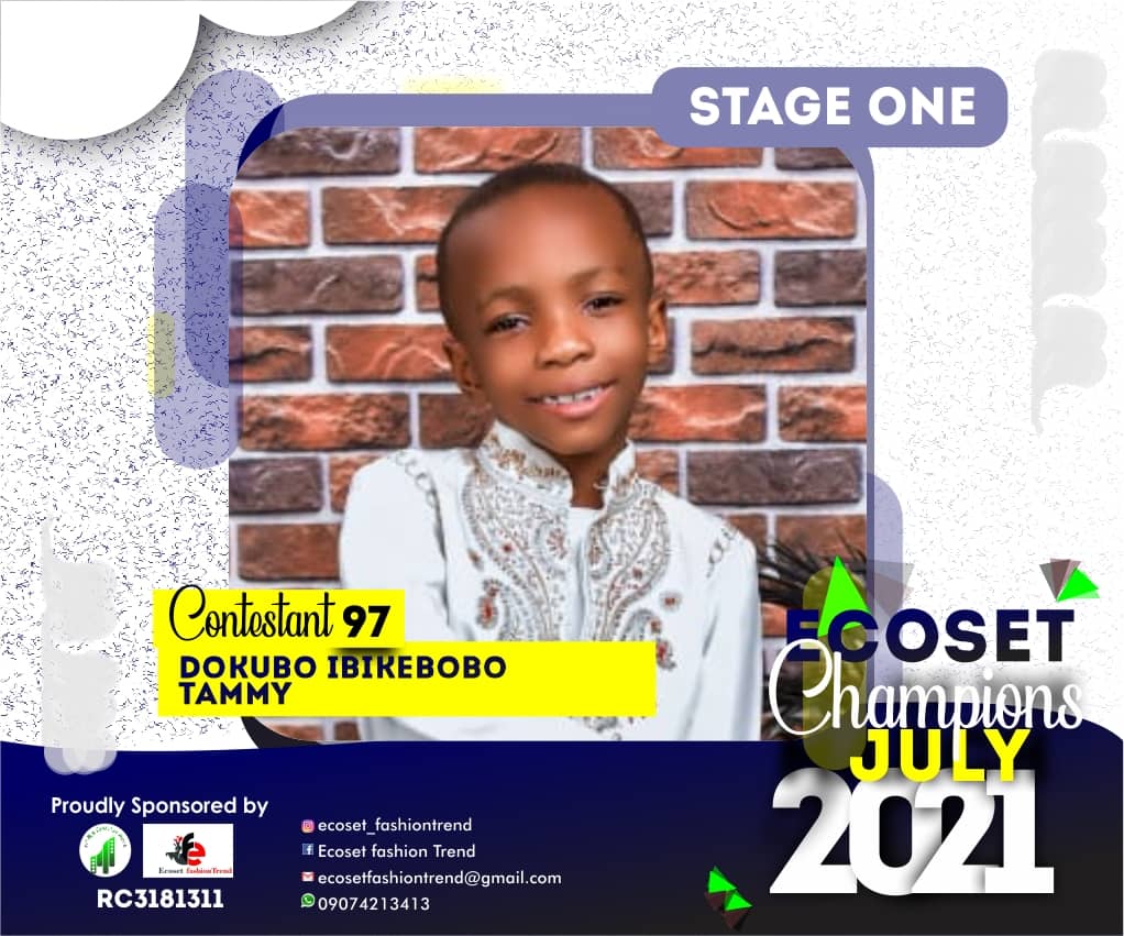 Vote DOKUBO	IBIKEBOBO TAMMY in ECOSET CHAMPION KIDS OF JULY Voting Contest @ Fetem.com.ng