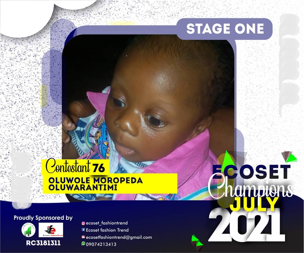 Vote OLUWOLE	MOROPEDA OLUWARANTIMI in ECOSET CHAMPION KIDS OF JULY Voting Contest @ Fetem.com.ng