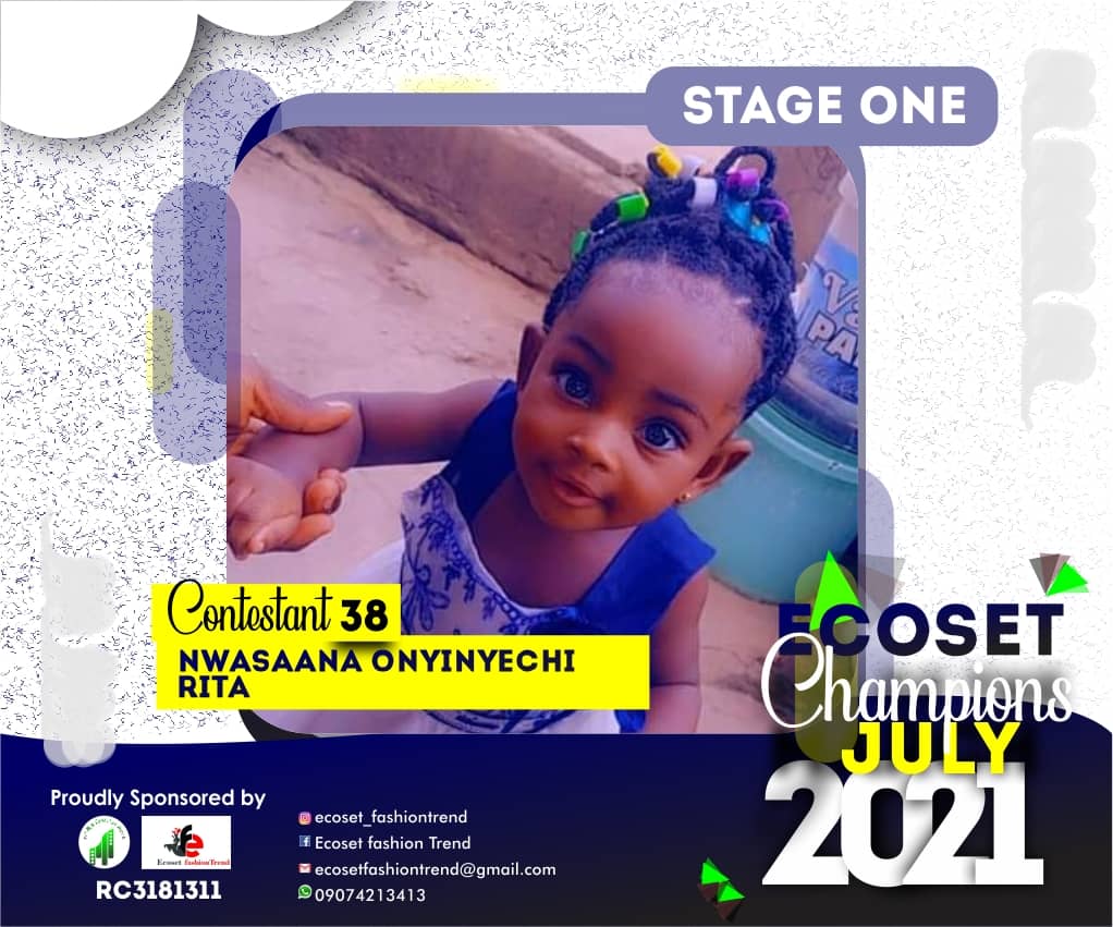 Vote NWASAANA	ONYINYECHI RITA in ECOSET CHAMPION KIDS OF JULY Voting Contest @ Fetem.com.ng