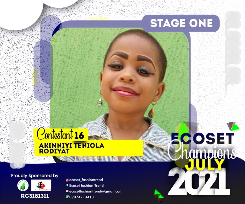 Vote AKINNIYI TENIOLA	RODIYAT in ECOSET CHAMPION KIDS OF JULY Voting Contest @ Fetem.com.ng