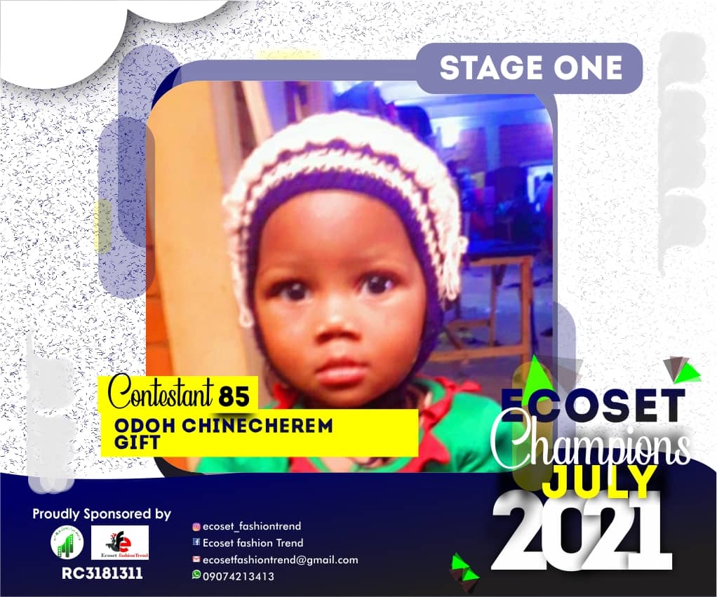 Vote ODOH	CHINECHEREM GIFT in ECOSET CHAMPION KIDS OF JULY Voting Contest @ Fetem.com.ng