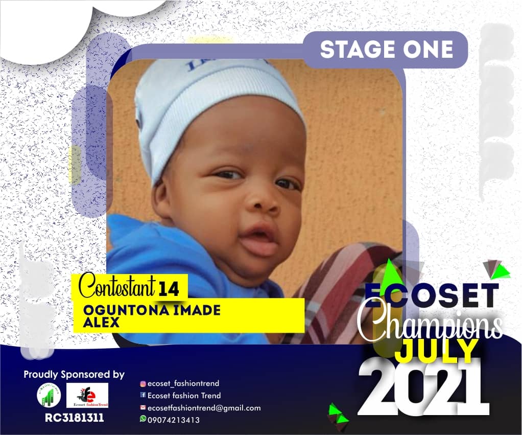 Vote OGUNTONA	IMADE ALEX in ECOSET CHAMPION KIDS OF JULY Voting Contest @ Fetem.com.ng