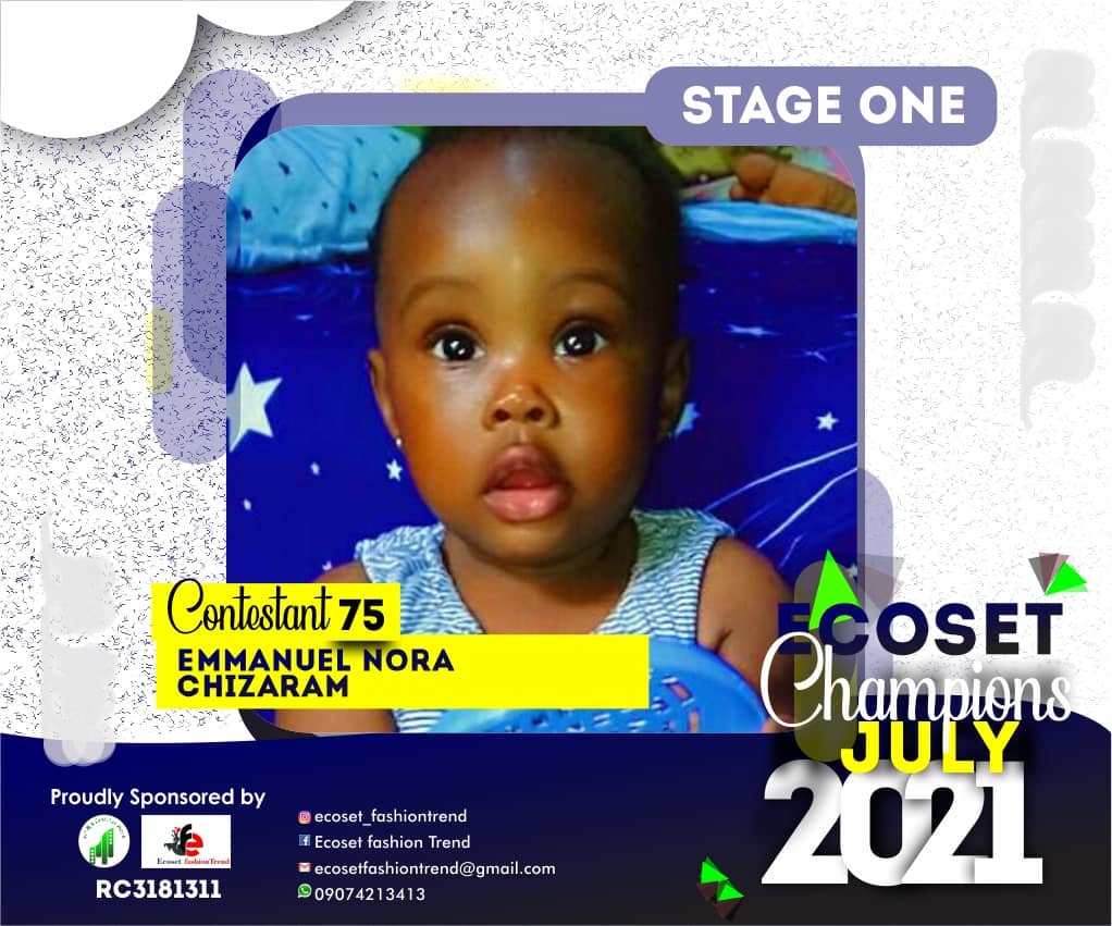 Vote EMMANUEL	NORA CHIZARAM in ECOSET CHAMPION KIDS OF JULY Voting Contest @ Fetem.com.ng