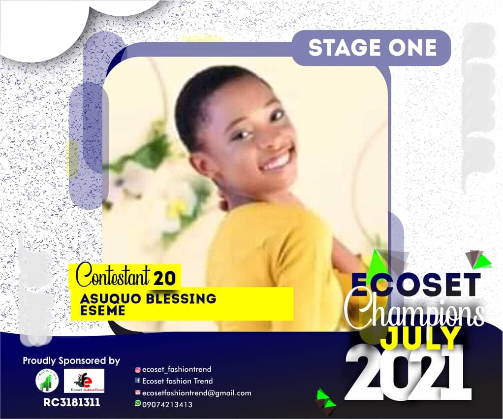Vote ASUQUO BLESSING ESEME in ECOSET CHAMPION KIDS OF JULY Voting Contest @ Fetem.com.ng