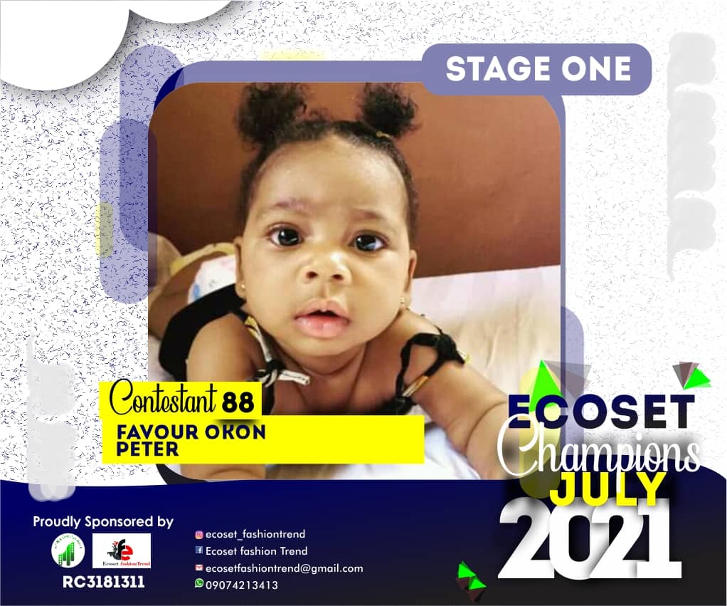 Vote FAVOUR	OKON PETER in ECOSET CHAMPION KIDS OF JULY Voting Contest @ Fetem.com.ng