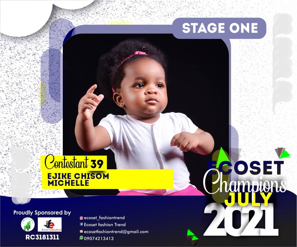 Vote EJIKE	CHISOM MICHELLE in ECOSET CHAMPION KIDS OF JULY Voting Contest @ Fetem.com.ng