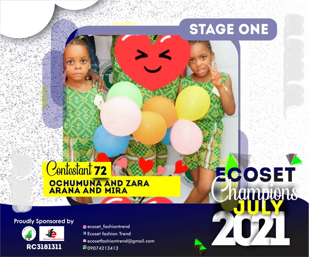 Vote OCHU MUNA AND ZARA	ARANA AND MIRA in ECOSET CHAMPION KIDS OF JULY Voting Contest @ Fetem.com.ng