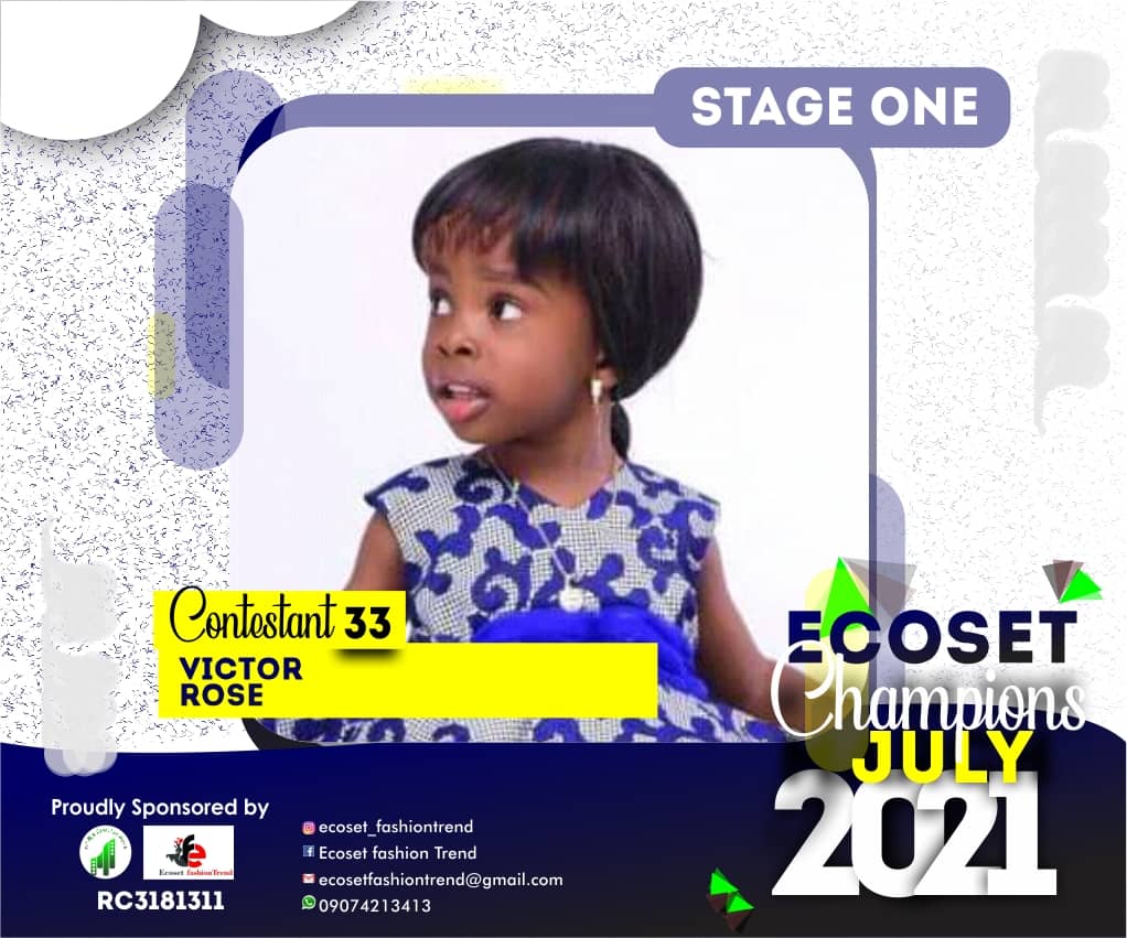 Vote VICTOR ROSE in ECOSET CHAMPION KIDS OF JULY Voting Contest @ Fetem.com.ng