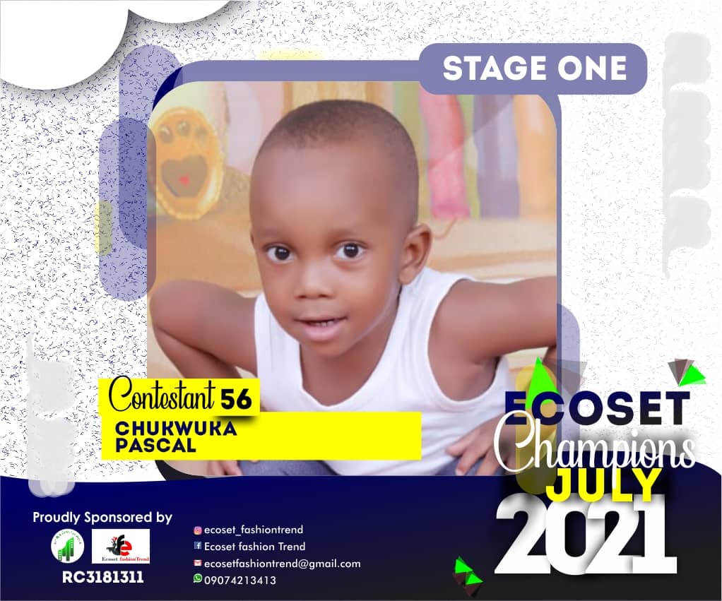Vote CHUKWUKA PASCAL in ECOSET CHAMPION KIDS OF JULY Voting Contest @ Fetem.com.ng