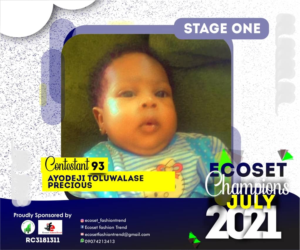 Vote AYODEJI	TOLUWALASE PRECIOUS in ECOSET CHAMPION KIDS OF JULY Voting Contest @ Fetem.com.ng
