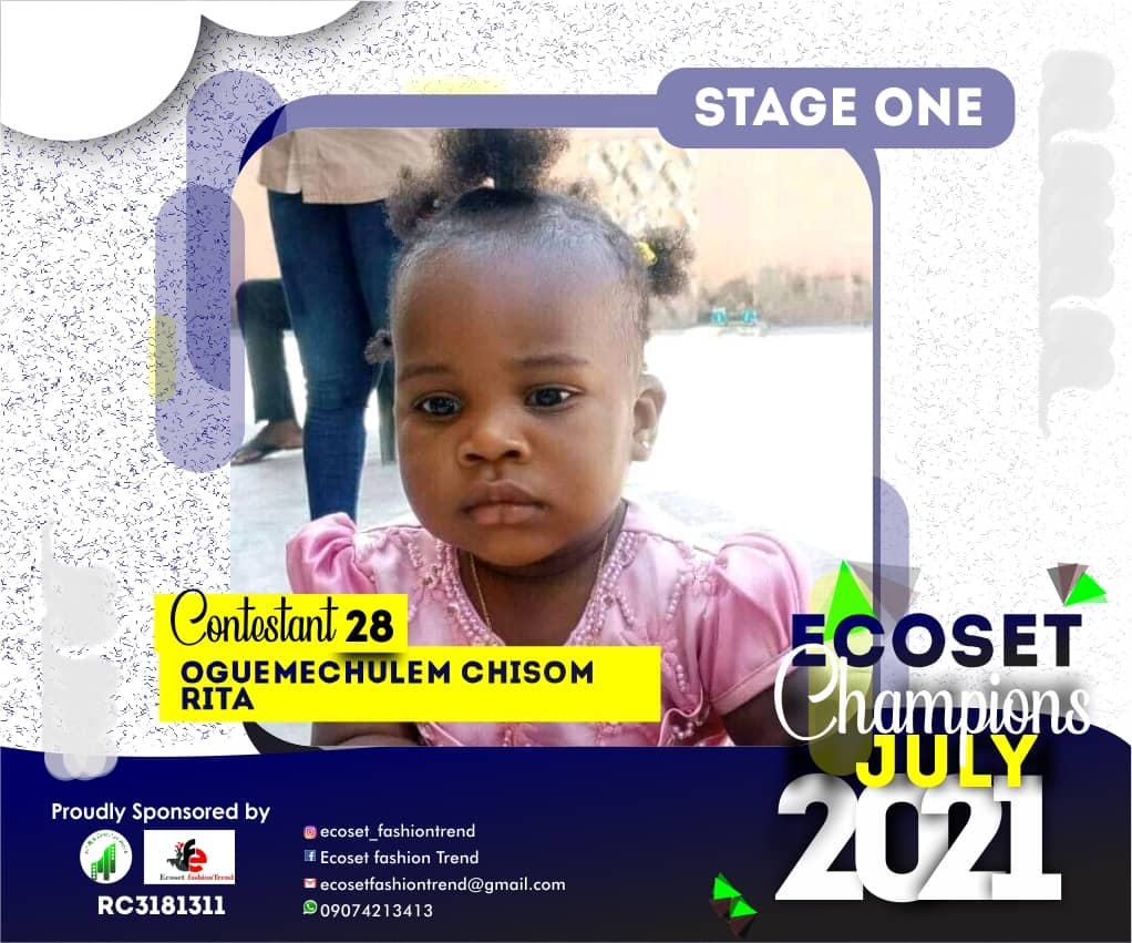 Vote OGUEMECHULEM	CHISOM RITA in ECOSET CHAMPION KIDS OF JULY Voting Contest @ Fetem.com.ng