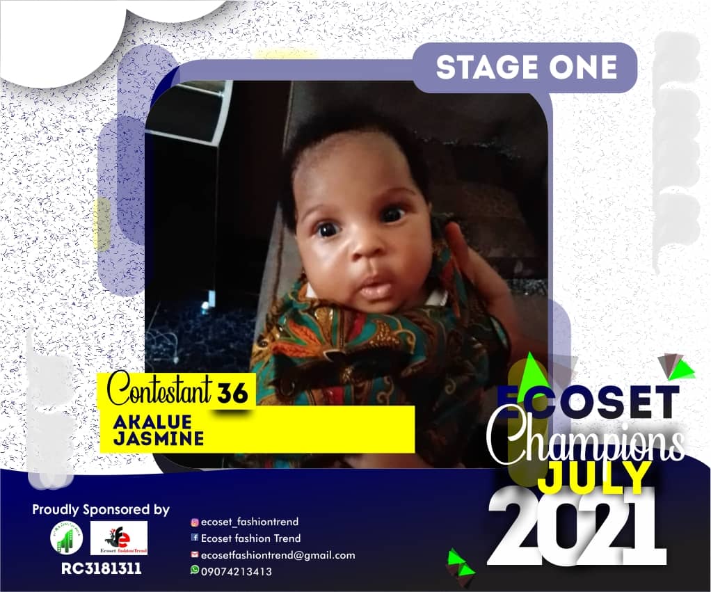 Vote AKALUE JASMINE in ECOSET CHAMPION KIDS OF JULY Voting Contest @ Fetem.com.ng