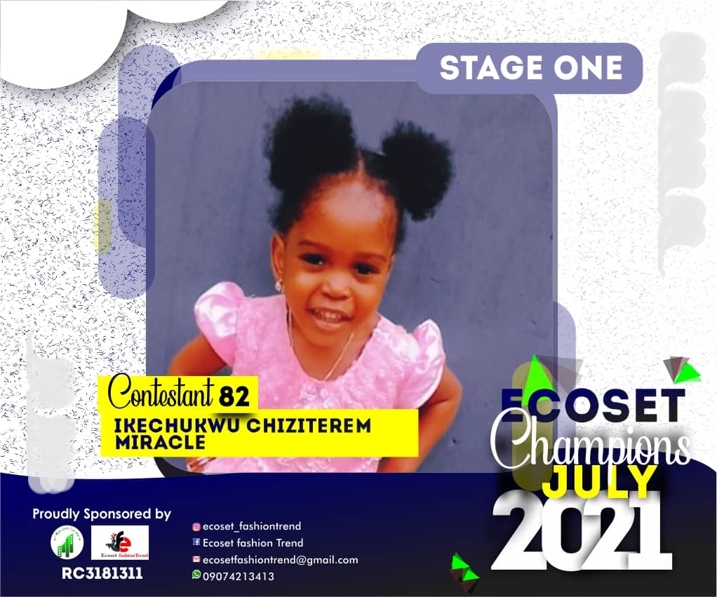 Vote IKECHUKWU	CHIZITEREM MIRACLE in ECOSET CHAMPION KIDS OF JULY Voting Contest @ Fetem.com.ng