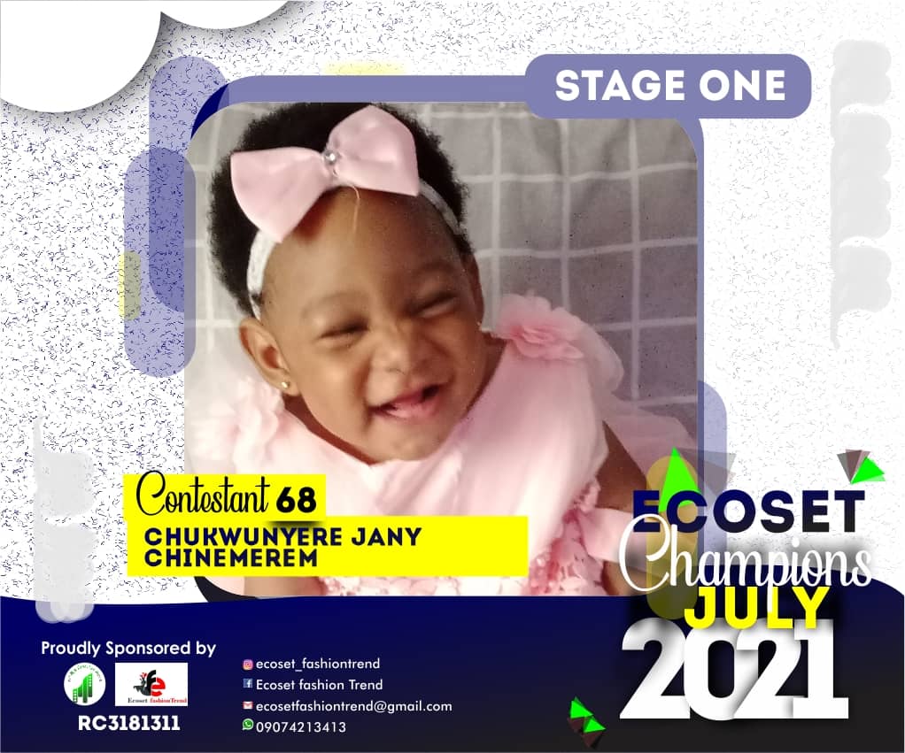 Vote CHUKWUNYERE	JANY CHINEMEREM in ECOSET CHAMPION KIDS OF JULY Voting Contest @ Fetem.com.ng