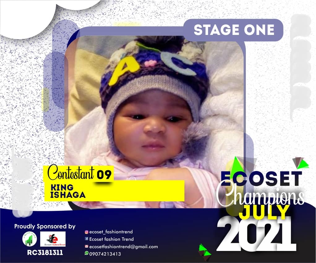 Vote KING ISHAGA in ECOSET CHAMPION KIDS OF JULY Voting Contest @ Fetem.com.ng