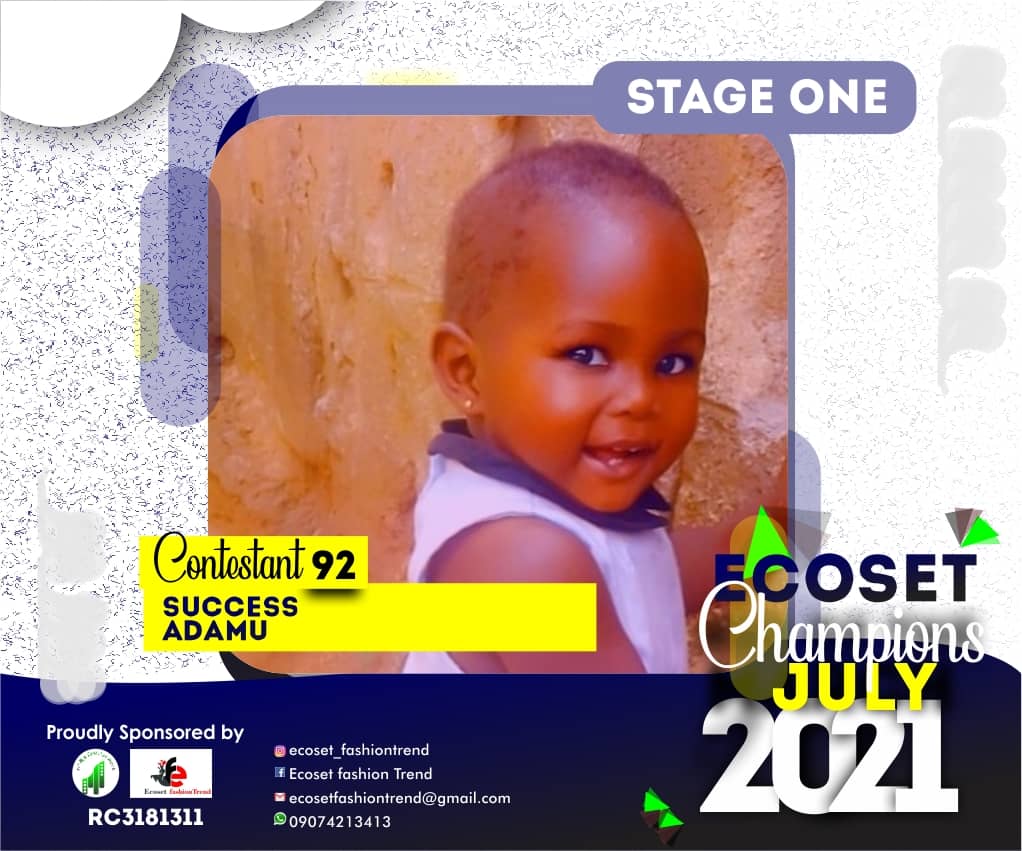 Vote SUCCESS ADAMU in ECOSET CHAMPION KIDS OF JULY Voting Contest @ Fetem.com.ng