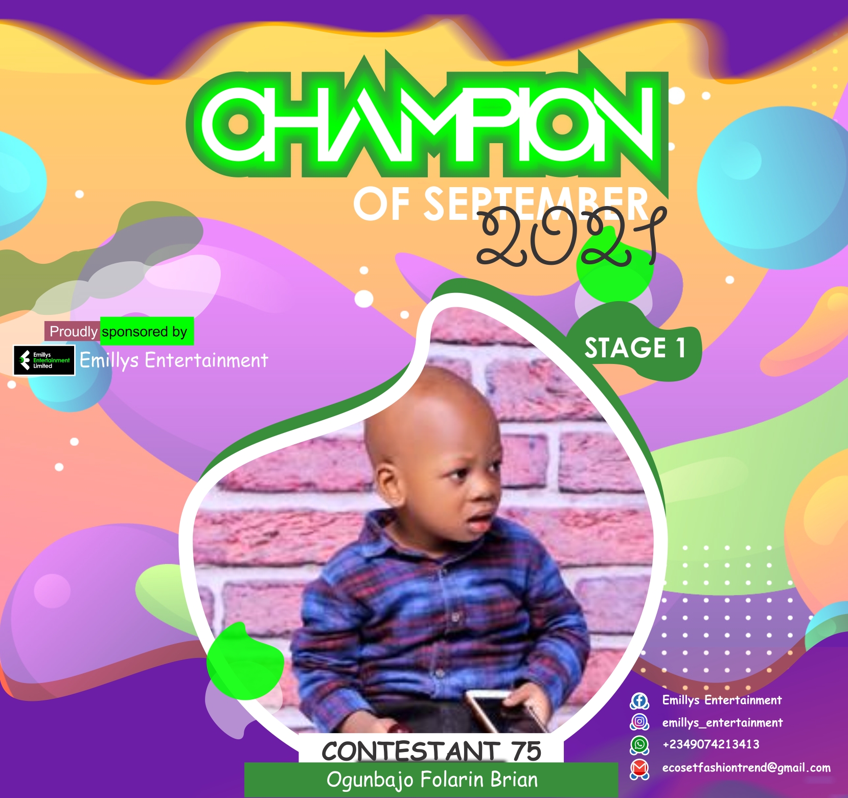 Vote OGUNBAJO	FOLARIN BRIAN in CHAMPIONS OF SEPTEMBER Voting Contest @ Fetem.com.ng