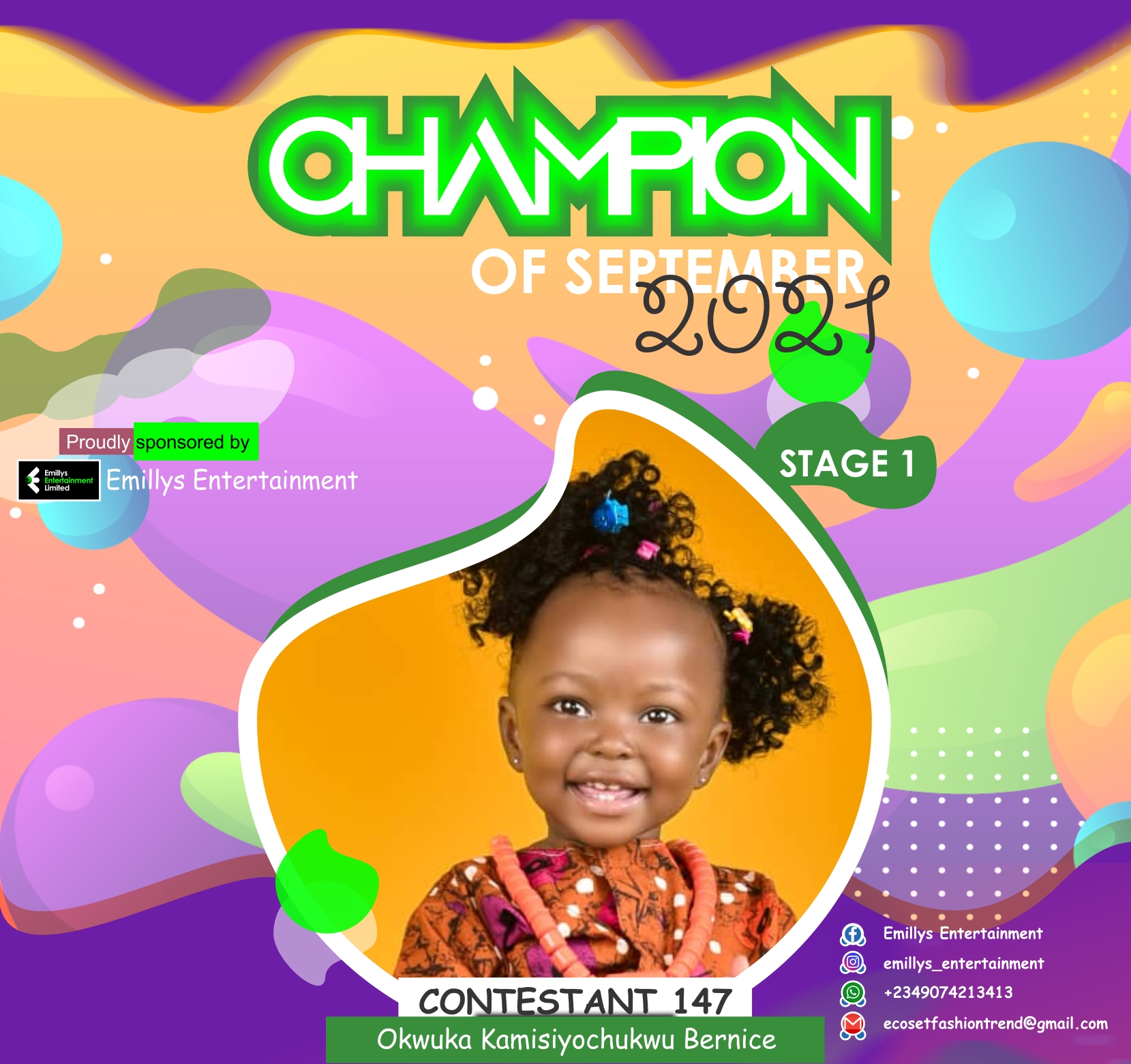 Vote OKWUKA	KAMISIYOCHUKWU BERNICE in CHAMPIONS OF SEPTEMBER Voting Contest @ Fetem.com.ng