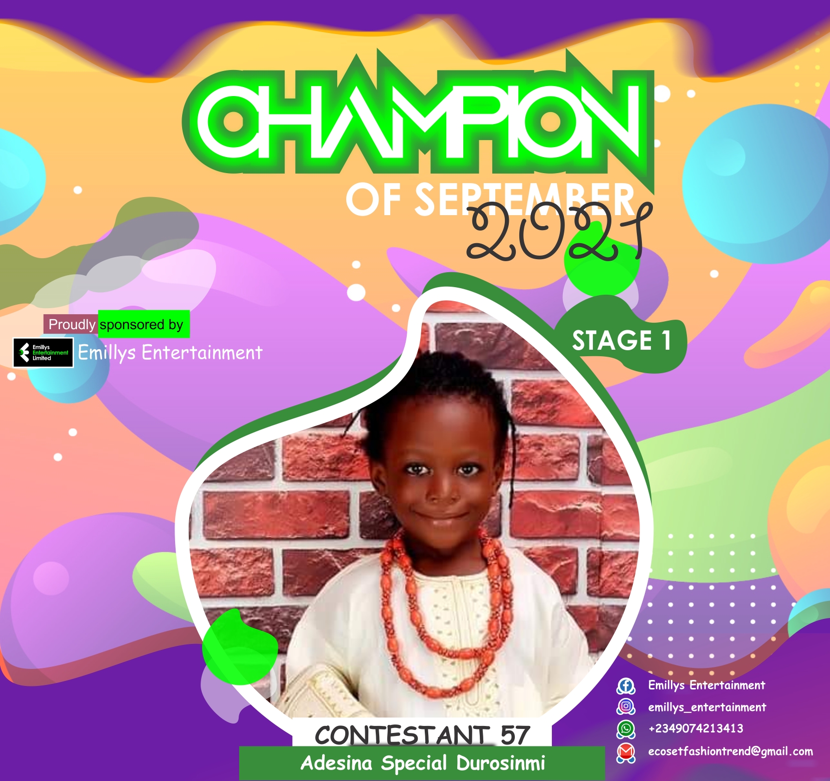 Vote ADESINA SPECIAL	DUROSINMI in CHAMPIONS OF SEPTEMBER Voting Contest @ Fetem.com.ng