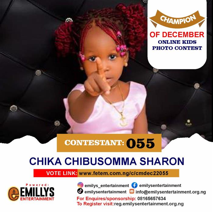 Vote Chika	Chibusomma Sharon in Champion of the month December Voting Contest @ Fetem.com.ng