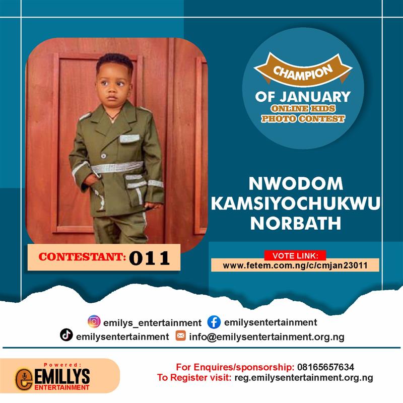 Vote NWODOM	KAMSIYOCHUKW NORBATH in CHAMPION OF JANUARY Voting Contest @ Fetem.com.ng