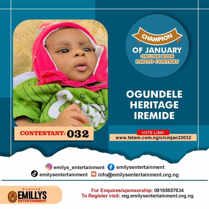 Vote OGUNDELE	HERITAGE IREMIDE in CHAMPION OF JANUARY Voting Contest @ Fetem.com.ng
