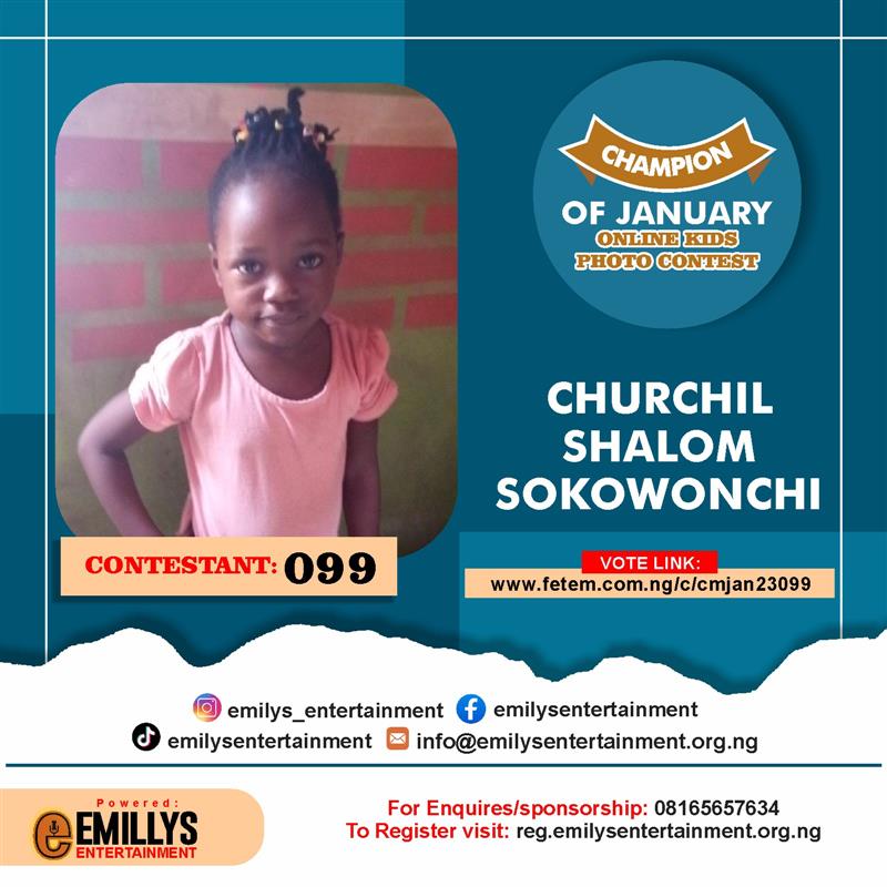 Vote CHURCHIL	SHALOM SOKOWONCHI in CHAMPION OF JANUARY Voting Contest @ Fetem.com.ng