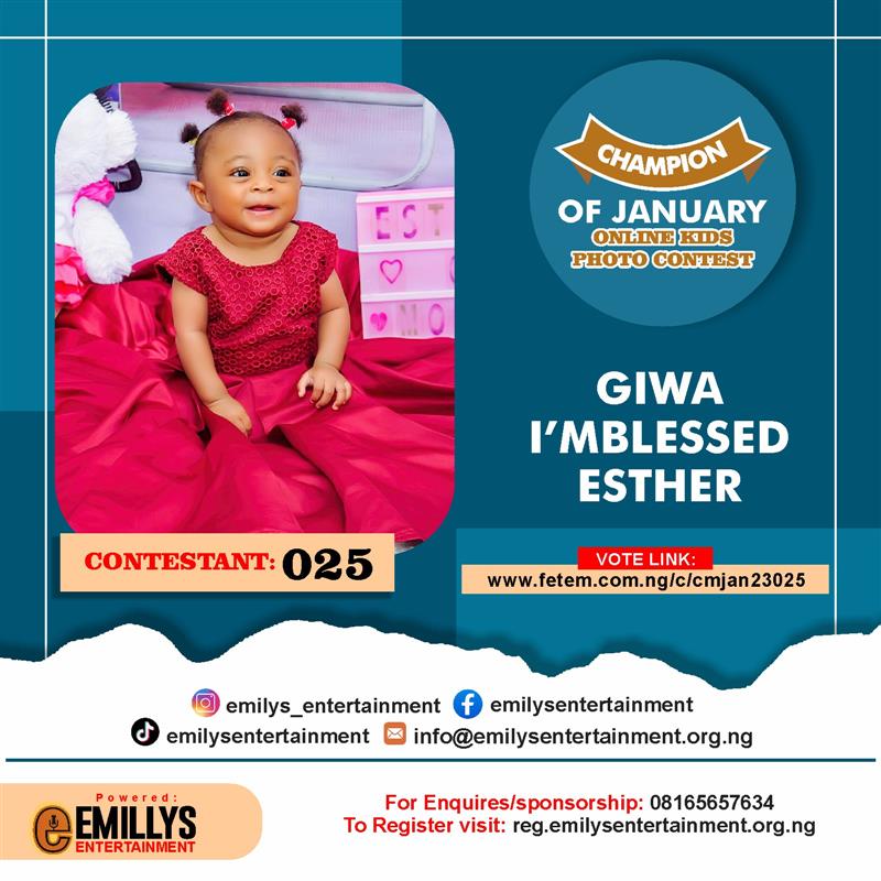 Vote GIWA	I'MBLESSED ESTHER in CHAMPION OF JANUARY Voting Contest @ Fetem.com.ng