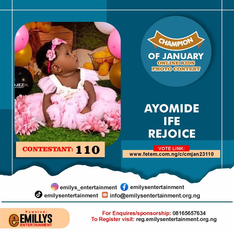 Vote AYOMIDE	IFE REJOICE in CHAMPION OF JANUARY Voting Contest @ Fetem.com.ng